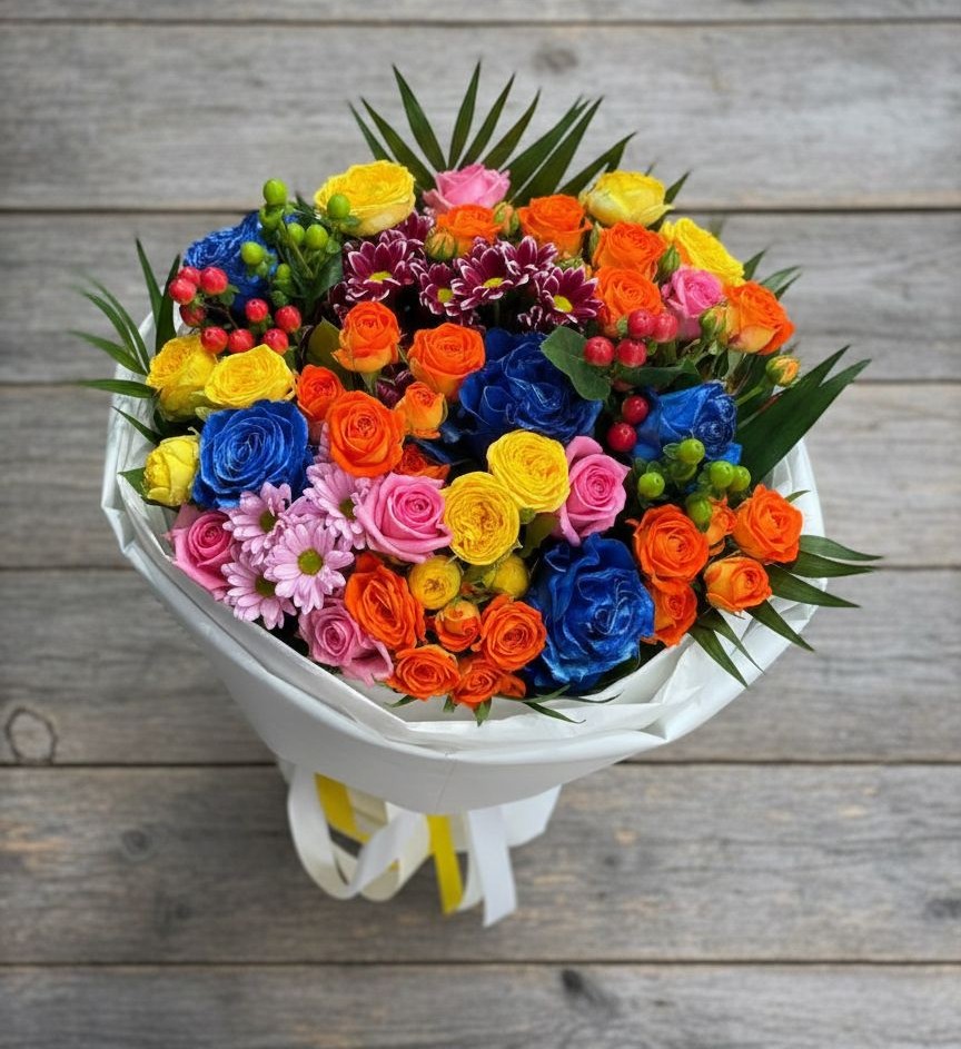 Букет цветов из: Розы и Хризантемы в Новоалексеевской