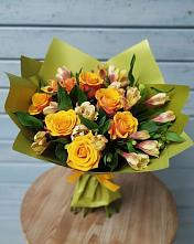 Букет цветов из:  Альстромерии и Розы в Новоалексеевской