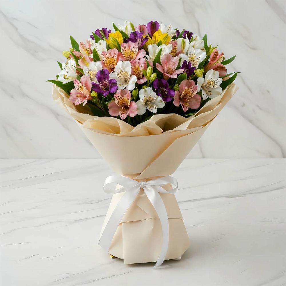 Букет цветов из: Альстромерии в Новоалексеевской