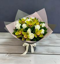 Букет цветов из:  Орхидеи и Розы в Новоалексеевской