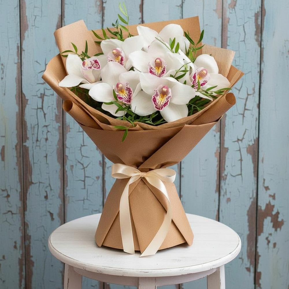 Букет цветов из: Орхидеи и Розы в Новоалексеевской