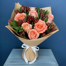 Букет цветов из:  Розы и Альстромерии в Новоалексеевской