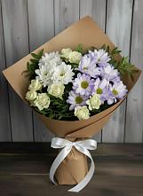 Букет цветов из:  Хризантемы и Розы в Новоалексеевской