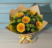 Букет цветов из:  Герберы и Хризантемы в Новоалексеевской