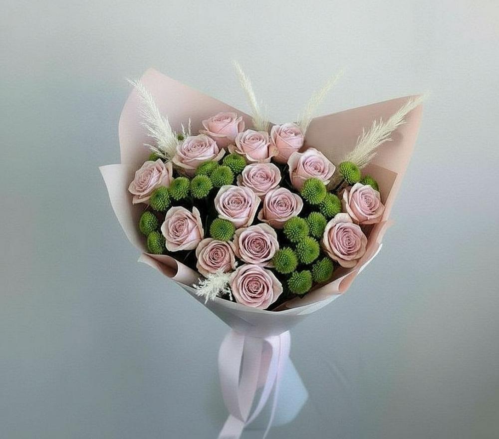 Букет цветов из: Розы и Хризантемы в Новоалексеевской