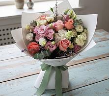 Букет цветов из:  Розы, Лизиантусы и Гвоздики #REPLACE_PRED# Новоалексеевской