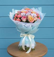 Букет цветов из:  Хризантемы и Розы в Новоалексеевской