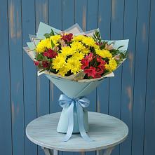 Букет цветов из:  Альстромерии и Хризантемы в Новоалексеевской