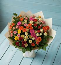 Букет Микс из разноцветных кустовых роз #REPLACE_PRED# Новоалексеевской
